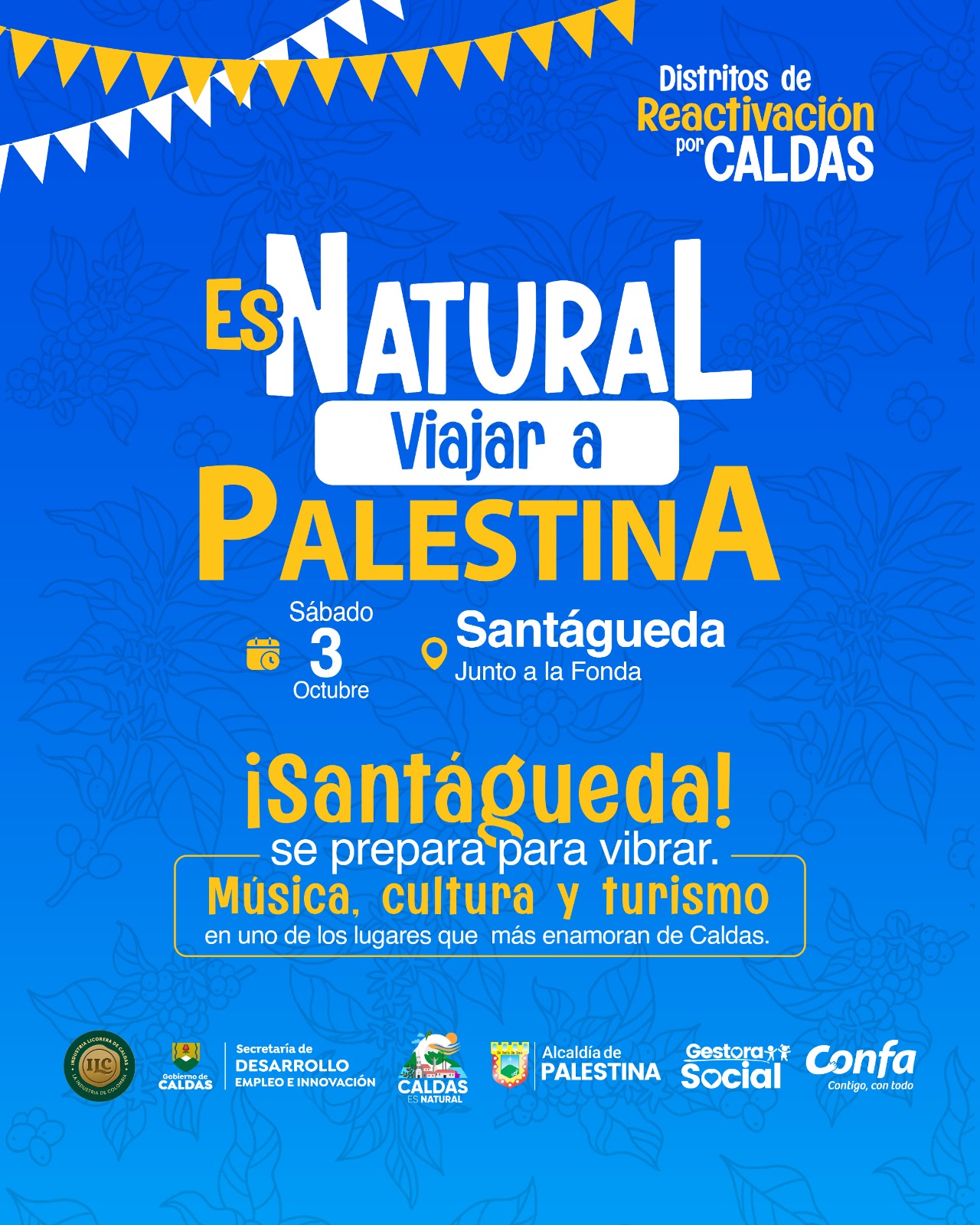 Los Distritos de Reactivacion de la Gobernacion de Caldas llegan a Santagueda: vivira una gran jornada comercial con cerca de 50 emprendimientos